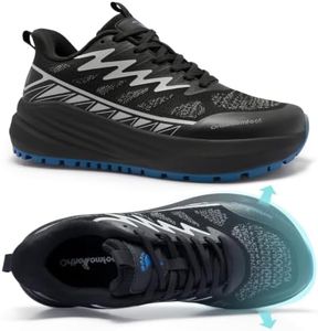 Men's Wide Orthopedic Trail Running Shoes, Reinforced Arch Support System, Improve Metatarsalgia And Achilles Tendonitis, Comfortable Adapt To Outdoor Sports And Weekend Outings, Black Size 12