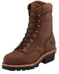 Chippewa Men's 9" Waterproof Insulated Steel-Toe EH Logger Boot, Tan, 13