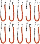 Carivia 10pcs Retractable Tool Lanyards for Hand Tools with Carabiner and Adjustable Loop End, Extendable Length 31.5 "-43.3", Aluminum Screw Lock Carabiner with Shock Cord Stopper