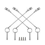 4PIECES of Quick Release Pin 1/4" Diameter, Usable Length 1-1/2"(38mm), Total length 2"(51mm) Full 316 Stainless Steel, Bimini Top Pin, Marine Hardware