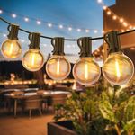 Garden String Light Mains Powered, 9M/30Ft 15+1 LED Festoon Lights Outdoor, IP45 Waterproof Shatterproof Outdoor String Lights for Indoor/Outdoor, Garden, Wedding, Christmas, Backyard, Party, Patio