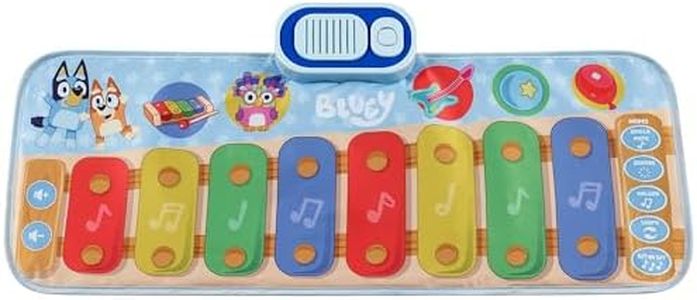 eKids Bluey Toy Piano Play Mat with Music and Sound Effects, Toddler Toy for Ages 3 and Up