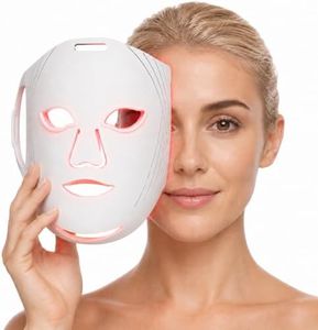 LED Light Therapy Mask Acne Treatment, Red Light Therapy for Face with Red, Blue, and Near Infrared Lights – Adjustable Brightness & 10-Minute Auto Timer – Flexible, Liquid Silicone