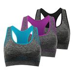 TOBWIZU Racerback Sports Bra for Women Choose - Color & Size - Padded Seamless for Women Pocket Yoga Workout Gym Bras