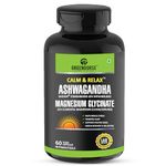 GREENDORSE High Absorption Magnesium Glycinate 550mg with Shoden Ashwagandha 35% Withanolides, Probiotics- Calm & Relax™| Sleep, Anxiety & Stress Support, Muscle recovery & Relaxation, Vitality Support - 60 Veg Capsules