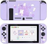 GeekShare Protective Case for Switch, Soft TPU Slim Case Cover Compatible with Nintendo Switch Console and Joy-Con (Grape Bunny) [video game] [video game]