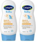 Cetaphil Baby Wash & Shampoo with Organic Calendula 230 ml | Gentle Daily Cleanser for Newborns & Babies | Hypoallergenic, Dermatologist Tested, Paraben-Free (Pack of 2)