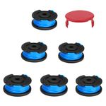 THTEN 88524 Trimmer Spool Line 0.065" 16ft Compatible with Toro 51484 51486 51487 88506 Single Line String Trimmer Spool with 125-8252 Cap Covers Parts 6 Spool+1 Cap