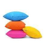 Gardenista Premium Garden Scatter Cushion | Water Resistant 4 Pack Square Rainbow Cushions | Outdoor Patio Rattan Chairs | Hollowfibre Filled Seating Furniture Pillow | Soft Comfy & Durable (45x45cm)