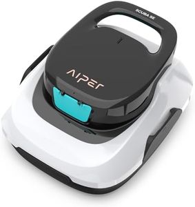 AIPER Scuba 800, Robot per piscina senza fili, Batteria a doppia azionamento, Parcheggio automatico, Adatto per piscine piatte fino a 80 mq, Drenaggio rapido, Autonomia 90 min (Bianco)