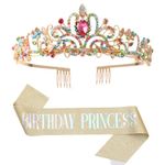 Birthday Sash for Women, Birthday Crown for Girl Birthday Sash and Tiara for Women Birthday Decoration Kit