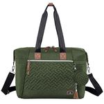 Dikaslon Diaper Bag Tote, Large Travel diaper tote for Mom and Dad, Multifunction baby tote bag for Boys and Girls with Pacifier Case and Changing Pad,Olive Green