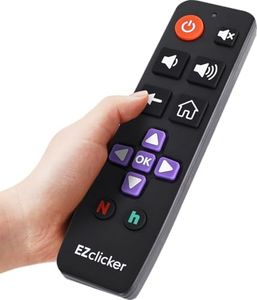 EZclicker Big Button Universal TV Remote Control for All Roku TV Simplified and Easy to Use, not for Roku Stick (2xAAA Batteries not Included) (Black)