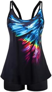 Arolina Plus Size Swimsuit for Women 2 Piece Adjustable Straps Conservative Tankini Summer Beach Swimwear Multicolour 18W