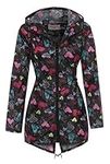 Women's Leopard Festival Raincoat Size 12-20 (L - 16/18, Black Multi Heart)