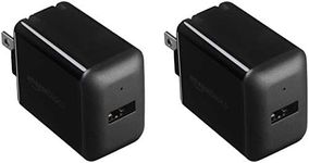 Amazon Basics 12W One Port USB-A Wall Charger (2.4A) for Phones (iPhone 15/14/13/12/11/X, Samsung, and more), Pack of 2, Black