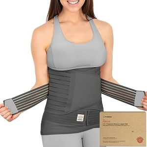 3 in 1 Post-Partum Supporto per La Pancia Involucro di Recupero - Ventre per Postnatale, Gravidanza, maternità - Cinturini per Donne Shaper per Il Corpo - Cintura Shapewear (Mystic Gray, M/L)