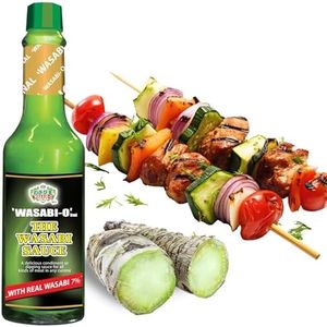 Wasabi-O Wasabi Sauce With Real Wasabi - Wasabi Hot Sauce For Sushi, Roast Beef, Roasted Veggies & More | Vegan, Vegetarian, Gluten-Free, 2.2oz