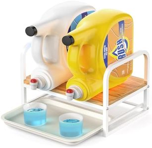 PAPAGIFTREE Laundry Detergent Holder Stand, Liquid Detergent Dispenser Shelf Organizer with Cleanable Drip Tray, Liquid Holder Stand Catcher for Laundry Room Organization and Storage (Flat-White)