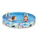 Splosh 4ft Kids Paddling Pool - Easy Setup Pool With Rigid Sides (No Inflating) - Outdoor Kids Swimming Pool - Kids Paddling Pools For Garden - Size 1.2m x 25cm