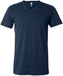 Bella + Canvas Unisex Jersey Short-Sleeve V-Neck T-Shirt, Large, HEATHER NAVY