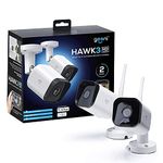 Geeni HD Hawk 3 1080p Outdoor Security Camera, IP66 Weatherproof WiFi Surveillance with Night Vision and Motion Detection, Compatible with Alexa and Google Assistant, No Hub Required, 2 Pack