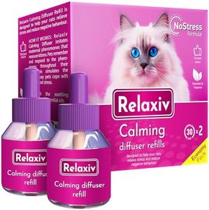 Calming Cat Diffuser Refill & Anti Anxiety Pet Products - Feline Calm Pheromones & Cats Comfort - Stress Relief with New Zone, Fighting with Dogs & Behavior Control