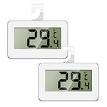 ORIA Digital Refrigerator Thermometer, Freezer Thermometer, Mini Fridge Thermometer, LCD Display, for Kitchen, Home, Restaurants, Bars - 2 Pack, White