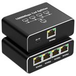 ZORBES® USB C Ethernet Splitter 4 in 1 Ethernet Splitter 1000Mbps RJ45 LAN Internet Splitter with USB-C Interface Universal Ethernet Splitter for Computer, Hub, Switch