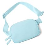 Belt Bag for Women Two-Way Zipper Fanny Pack Crossbody Bags for Women Fashion Waist Packs Cross Body Fanny Pack with Adjustable Strap Gifts for Teen Girls, Icing blue, Mini Belt Bag