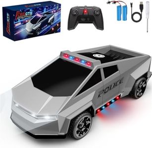 Zappido RC Remote Control Car Cybertruck Toy, Police Car Toy 2.4GHz, LED Lights, 2 Rechargeable Batteries, Ideal Gift for Boys Girls Ages 3+ Years