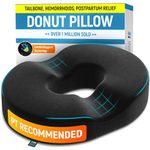 Ergonomic Innovations Donut Seat Medium Hemorrhoid Pain Relief Pillow for Hemorrhoids Pressure Ulcers Prostate Coccyx