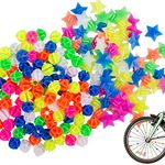 180 Pcs Assorted Colors Bike Wheel Spoke Decorations,YuCool Bicycle Plastic Clip Round Beads and Star Wheel Spokes Accessories