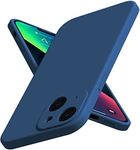 EGOTUDE Silicon Soft Case Camera Protect Microfiber Lining Cover for iPhone 13 (Blue)