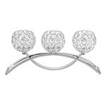 Gototop candle holder, 3 Arms Crystal Candle Holders bow bridge, crystal candle holder for decorative homes, hollow crystal candle holder for weddings, birthdays and festival celebrations, Silver