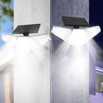 GIGAWATTS GW-211 113 LED Solar Wall Light with PIR Motion Sensor & Panel BIS Approved Dusk to Dawn Wireless 3 Modes Waterproof Remote Control Security Lamp for Home Garden Patio (1 Pc, White)
