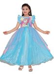 My Lil Princess Girls' Maxi Gown Blue Unicorn Dress_26_5-6 Years