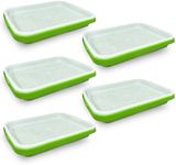 Gardzen 5-Pack Sprouts Growing Kit, Bean Sprouts Tray, Soil-Free Sprouting Tray, Ideal for Mung, Wheatgrass, Indoor Gardening