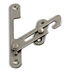 HomeSecure HS4318 UPVC Window Restrictor Hook with Child Lock Restrictor Safety Catch - Silver