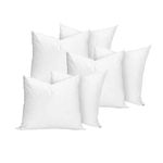 Iyan Linens Ltd Cushion Pad Sham Filler - Bounce Back Pillow Insert Inner, Hypoallergenic Pure White Hollowfibre Soft Stuffing Cushions 50cm x 50cm (Set of 6 | 20" x 20")