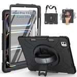 Gralifcare Case for iPad Pro 13 M4 (2024): Military Grade Heavy Duty Shockproof Rugged Case for iPad Pro 13 Inch 7th Generation with Pencil Holder - Screen Protector-Handle/Strap-Black