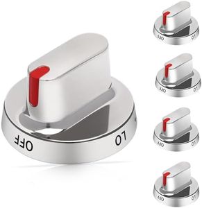 Upgraded 5pcs DG64-00472A / DG64-00347A dial Stainless Steel knob Compatible with Samsung Stove Range Oven ，Replaces AP5949480, PS10058981,Fits FX510BGS FX710BGS NX58F5500SS Replacement Parts