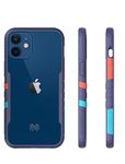 MOOSH Commuter Series for iPhone 12 Mini Case Clear Back 10FT Drop Tested Scratch-Resistant Raised Edges Replaceable Colour Blocks Shock Absorption Apple iPhone 12 Mini Case 5.4 inch (Blue)