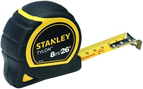 STANLEY TYLON Tape Measure 8m/25mm Wide Compact Case with Cushioned Grip Metric and Imperial System 1-30-656