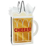 Hallmark 9" Medium Gift Bag with Tissue Paper (Cheers! Beer Mug) for Christmas, Father's Day, Birthdays, Graduations, Promotions, New Jobs or Any Occasion