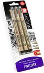 Sakura Pigma Micron - Pigment Fineliner Pens - 0.5/0.8mm/PN - Black Ink - Blister Pack of 3