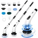 Kemolpo Electric Spin Scrubber Cordless Cleaning Brush for Household, Bathroom Tub, Floor, Tile, Kitchen (White)