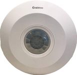 Crabtree Surface Mounting 360 Degree PIR Motion Sensor, White-Silver