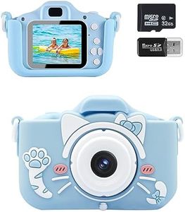 CGSGDK Cámara Infantil, cámara Digital Infantil de 2,0 Pulgadas, Cámara de Selfie Recargable 20mp / 1080p, con Tarjeta SD 32g, Lector de Tarjetas, para niñas y niños de 3 a 12 años