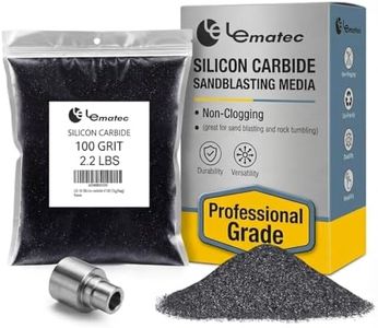 LE LEMATEC Silicon Carbide #100 Grit Sandblasting Media, Abrasive Blasting Sand for Polishing, Surface Prep, Media Blaster, Sandblaster, Rock Tumbling & Rock Tumbler Grit Refill, 2.2lbs Bag (LEI-16)